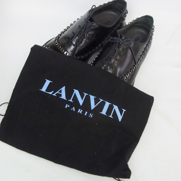 実際に弊社で買取させて頂いたLANVIN/ランバン ハトメスタッズ レースアップ ドレスシューズ Size：9の画像 8枚目