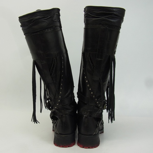 実際に弊社で買取させて頂いたHIROMU TAKAHARA/ヒロムタカハラ フリンジロングブーツ ブラック/41の画像 1枚目
