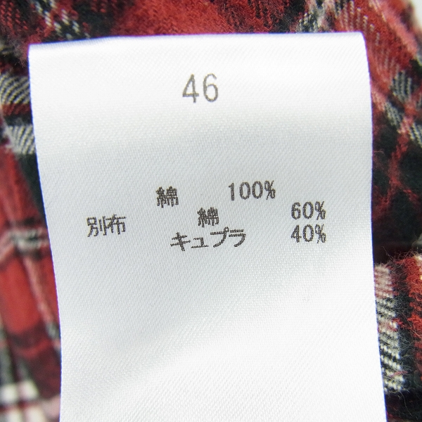 実際に弊社で買取させて頂いたRoen/ロエン スワロフスキー スカル ロング丈 チェックシャツ/46の画像 3枚目