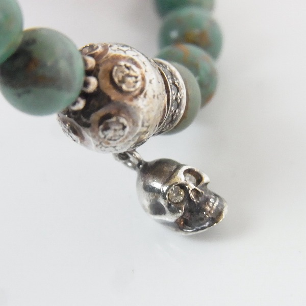 実際に弊社で買取させて頂いた【ギャラ付き】Loree Rodkin/ローリーロドキン ビーズブレスレット ターコイズ/スカルの画像 2枚目