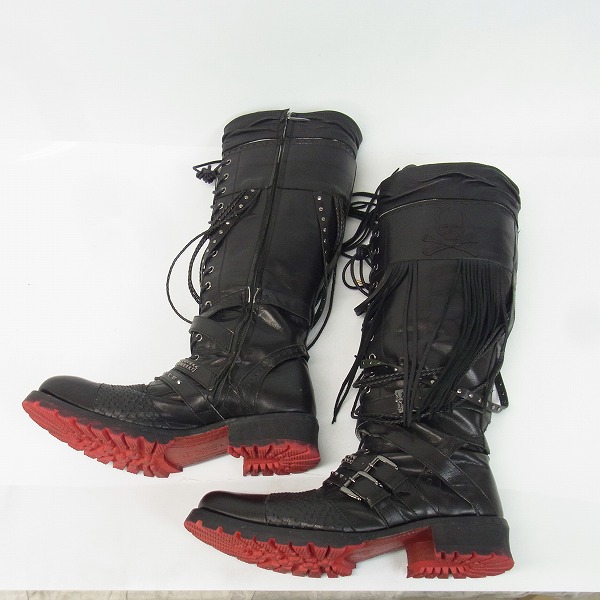 実際に弊社で買取させて頂いたHIROMU TAKAHARA/ヒロムタカハラ フリンジロングブーツ ブラック/41の画像 3枚目