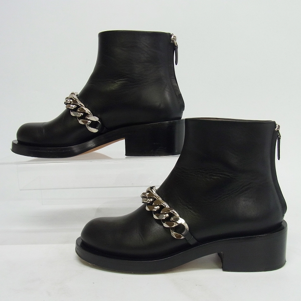 実際に弊社で買取させて頂いたGIVENCHY/ジバンシィ チェーン レザーショートブーツ 37の画像 3枚目