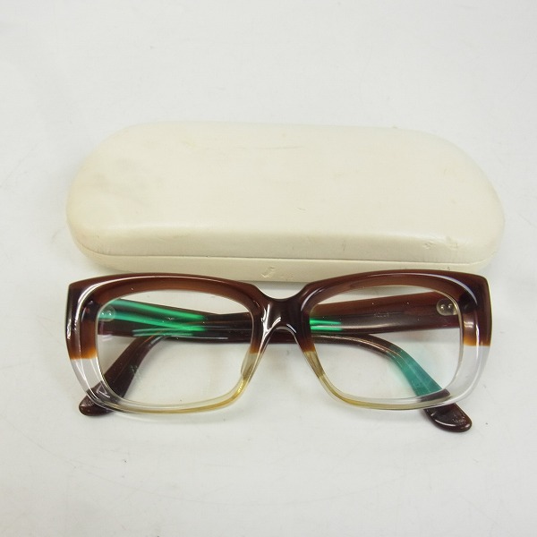 実際に弊社で買取させて頂いたOLIVER GOLDSMITH/オリバーゴールドスミス KOLUS 度入り眼鏡/メガネフレーム クリア/茶 の画像 8枚目