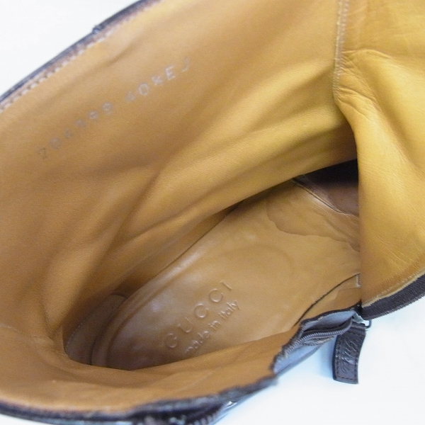 実際に弊社で買取させて頂いたGUCCI/グッチ ホースビット サイドジップブーツ 40.5　204398の画像 4枚目