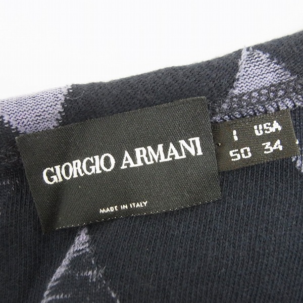 実際に弊社で買取させて頂いたGIORGIO ARMANI/ジョルジオアルマーニ BORGO 21/ボルゴ21 格子柄 デザイン コットン ニット/50の画像 2枚目