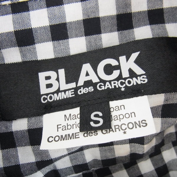 実際に弊社で買取させて頂いたBLACK COMME des GARCONS/ブラックコムデギャルソン ラウンドカラー切替シャツ1M-B019/Sの画像 2枚目