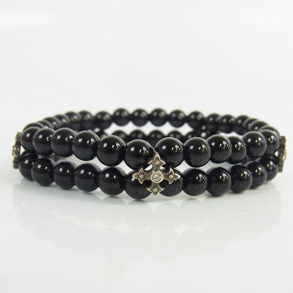 実際に弊社で買取させて頂いた【ギャラ付き】Loree Rodkin/ローリーロドキン ダブルビーズブレスレット オニキス/クロスの画像 1枚目