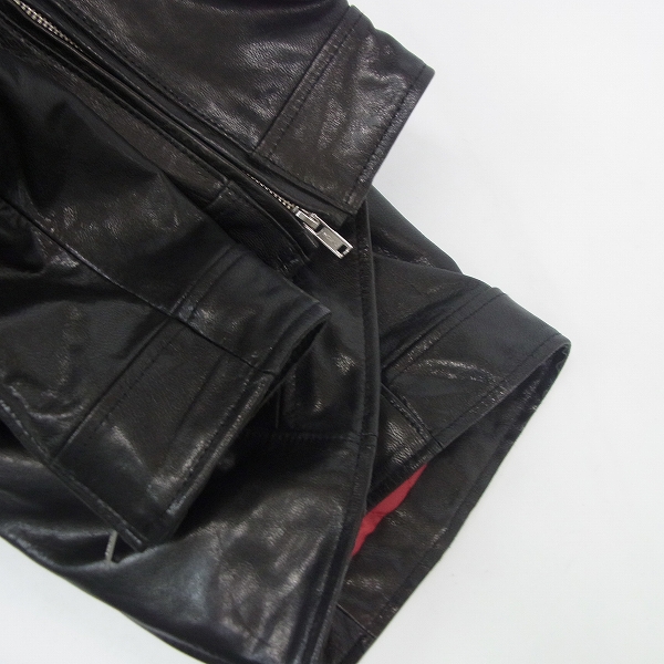 実際に弊社で買取させて頂いたBUFFALO BOBS/バッファローボブス ゴートベジタブルレザーシングルライダースジャケット MFP5409 Size：4の画像 6枚目