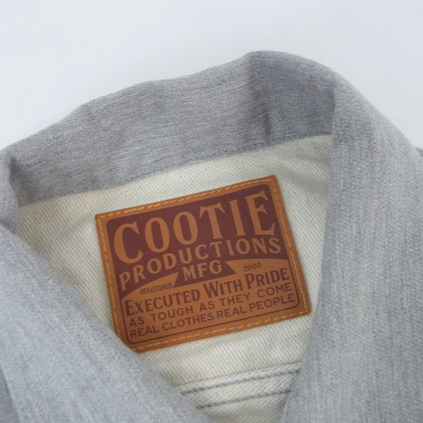 実際に弊社で買取させて頂いたCOOTIE/クーティー Trucker Knit Denim Jacket 1 Wash/ニットデニムジャケット CTE-17S201/XLの画像 2枚目