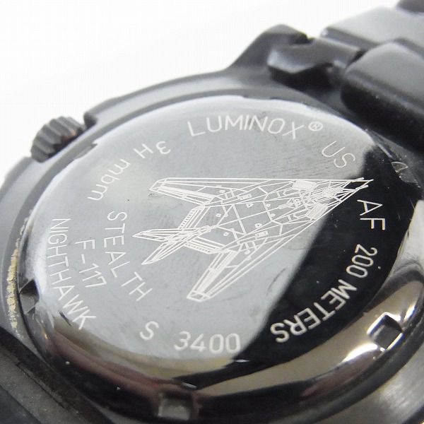 実際に弊社で買取させて頂いたLuminox/ルミノックス NIGHTHAWK 3400 SERIES F-117 ステルス Ref.3400PVDの画像 4枚目