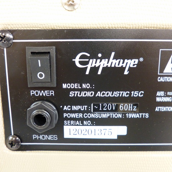 実際に弊社で買取させて頂いた【動作確認済 未使用品】Epiphone/エピフォン アコースティックギター コンボアンプ Studio Acoustic 15C の画像 8枚目