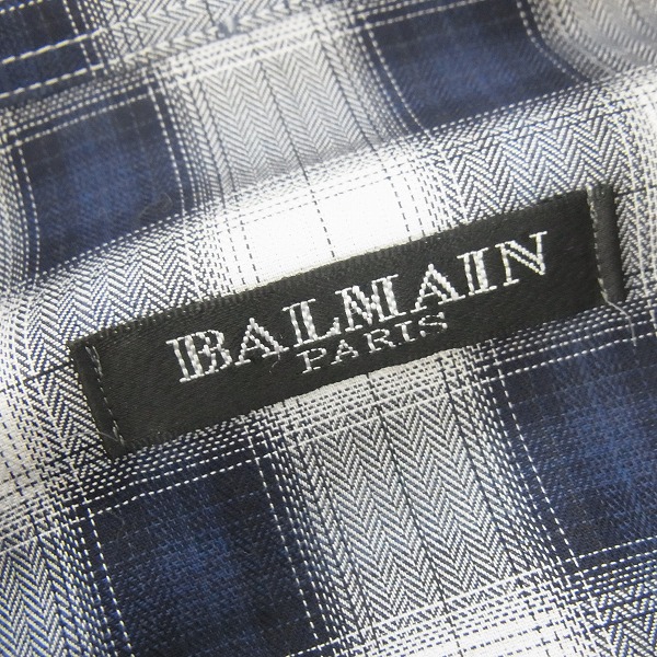 実際に弊社で買取させて頂いたBALMAIN/バルマン チェックシャツ /38の画像 2枚目