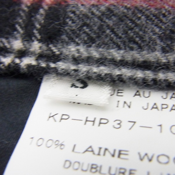 実際に弊社で買取させて頂いた【未使用】kiryuyrik/キリュウキリュウ Needle Punch Check Pleats Bum Flap Pants/ワイドショーツ KP-HP37-104/Sの画像 3枚目