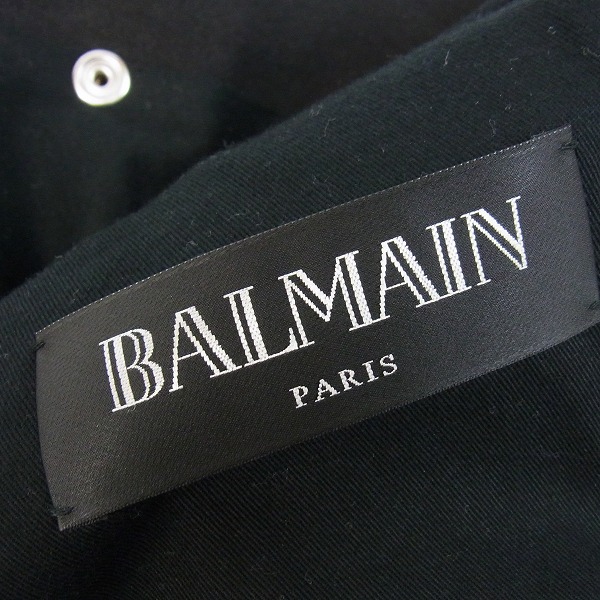 実際に弊社で買取させて頂いたBALMAIN/バルマン 15AW ワックスコーティング/コットン ダブルライダース S5HT245C710W/Sの画像 2枚目