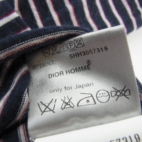 実際に弊社で買取させて頂いたDIOR HOMME/ディオールオム ボーダー/ウールタートルネック Mの画像 4枚目