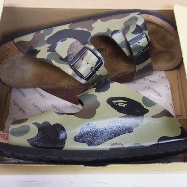 実際に弊社で買取させて頂いたBIRKENSTOCK × A BATHING APE /ビルケンシュトック×エイプ tatami/タタミ 830901/44の画像 7枚目