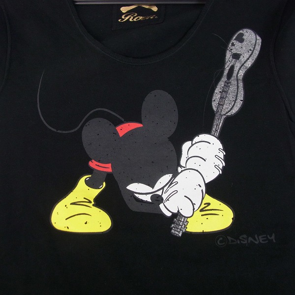 ロエン Roen ×Disney ディズニー ミッキー Tシャツ 半袖 42 黒-