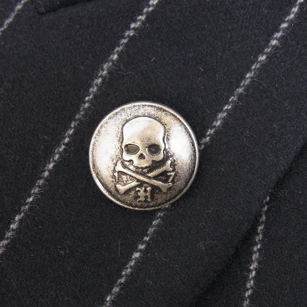 実際に弊社で買取させて頂いたHYDROGEN/ハイドロゲン×Luigi Bianchi Mantova メルトン ストライプ ダブル テーラードジャケット 46Rの画像 7枚目