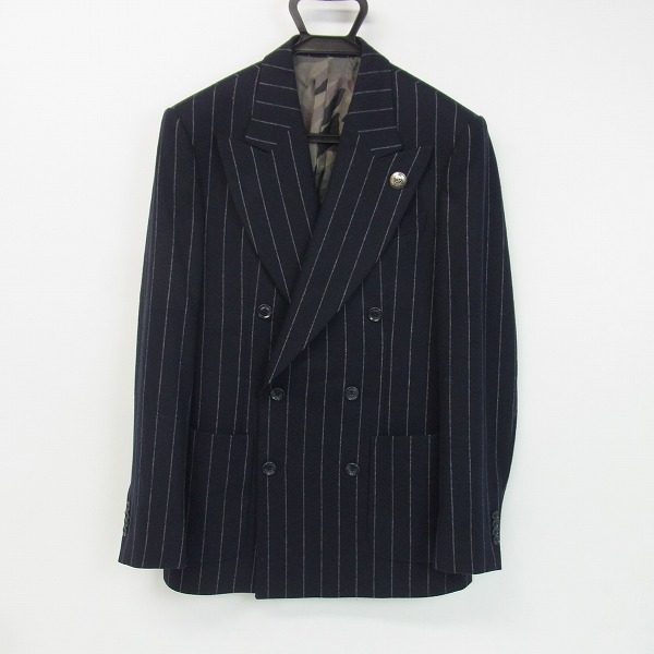 実際に弊社で買取させて頂いたHYDROGEN/ハイドロゲン×Luigi Bianchi Mantova メルトン ストライプ ダブル テーラードジャケット 46R