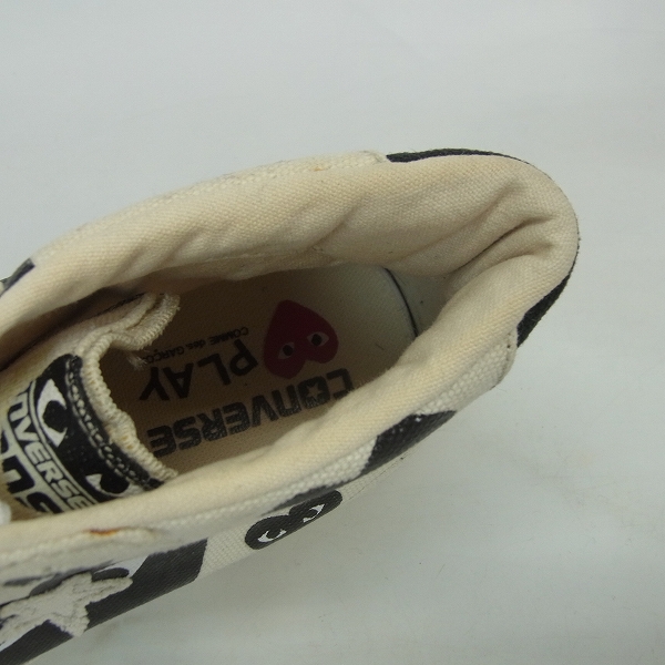 実際に弊社で買取させて頂いたPLAY COMMEdesGARCONS×CONVERSE/プレイ ギャルソン×コンバース コラボスニーカー/ハイカット/28の画像 4枚目