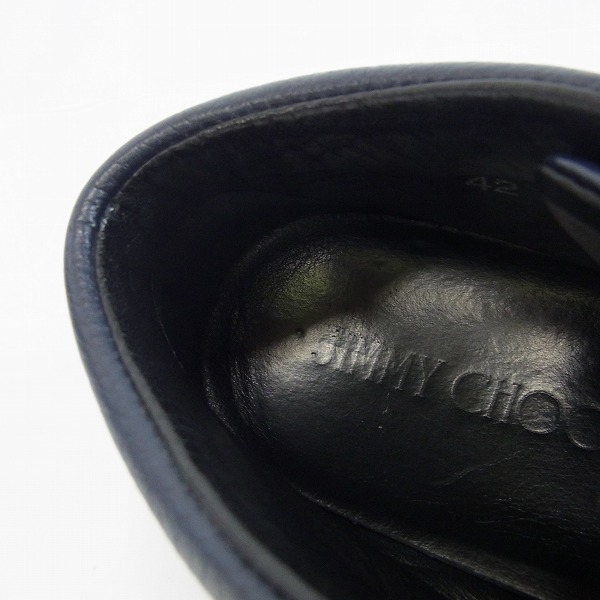 実際に弊社で買取させて頂いた【観賞用】JIMMY CHOO/ジミーチュウ ハイカットレースアップレザースニーカー/42の画像 4枚目