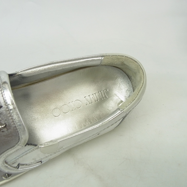 実際に弊社で買取させて頂いたJIMMY CHOO/ジミーチュウ スタースタッズ メタリックレザー スリッポン/スニーカー 41の画像 4枚目