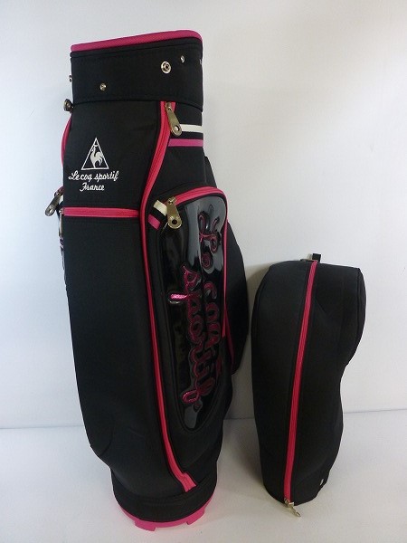 実際に弊社で買取させて頂いた★le coq sportif/ル・コック レディースキャディバッグ QQL1059 8.5型(46インチ対応) ブラック/ピンクの画像 1枚目