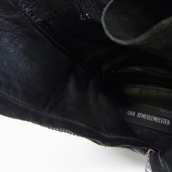 実際に弊社で買取させて頂いたANN DEMEULEMEESTER/アンドゥムルメステール サイドジップ/レースアップブーツ 41の画像 4枚目