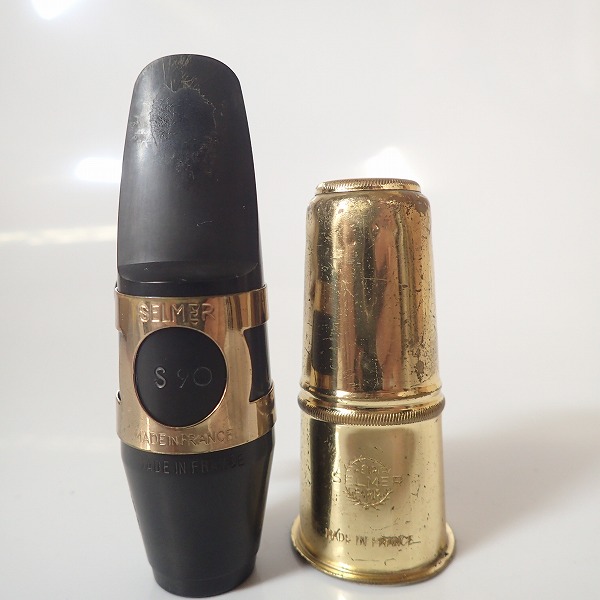 実際に弊社で買取させて頂いたSELMER/セルマー アルトサックス用マウスピース S90 180 SELMERリガチャー/キャップ付き