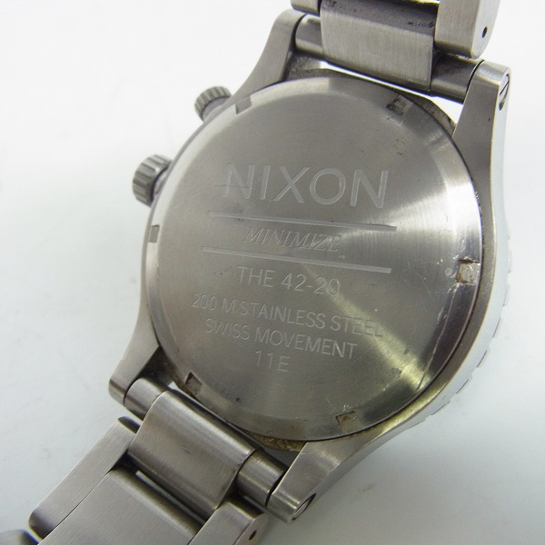 実際に弊社で買取させて頂いたNIXON/ニクソン THE42-20 TIDE/タイド ステンレススチール/クウォーツ【動作未確認】の画像 3枚目