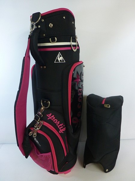 実際に弊社で買取させて頂いた★le coq sportif/ル・コック レディースキャディバッグ QQL1059 8.5型(46インチ対応) ブラック/ピンク