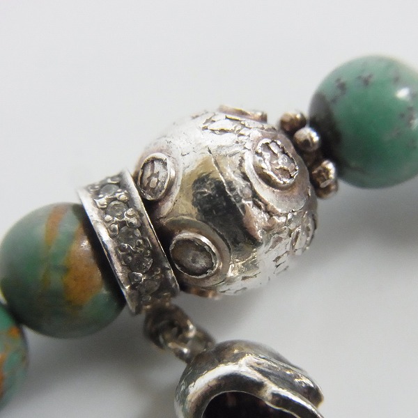 実際に弊社で買取させて頂いた【ギャラ付き】Loree Rodkin/ローリーロドキン ビーズブレスレット ターコイズ/スカルの画像 3枚目