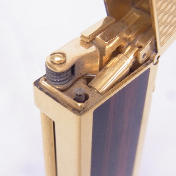 実際に弊社で買取させて頂いたdunhill/ダンヒル ローラーガスライター 木目調インレイ ゴールドの画像 3枚目