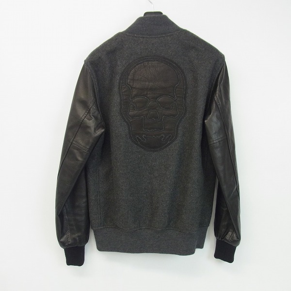 実際に弊社で買取させて頂いたlucien pellat-finet/ルシアンペラフィネ カシミヤ×ホースハイド スタジャン/ブルゾン Sの画像 1枚目