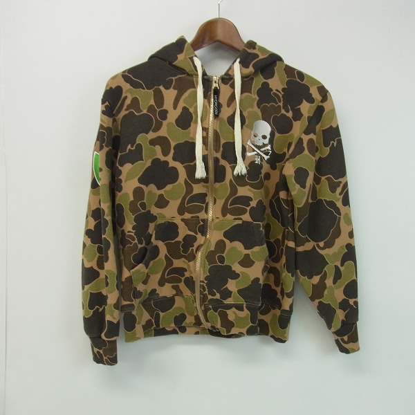 実際に弊社で買取させて頂いたHYDROGEN/ハイドロゲン 迷彩/カモ柄 スカル刺繍パーカー M
