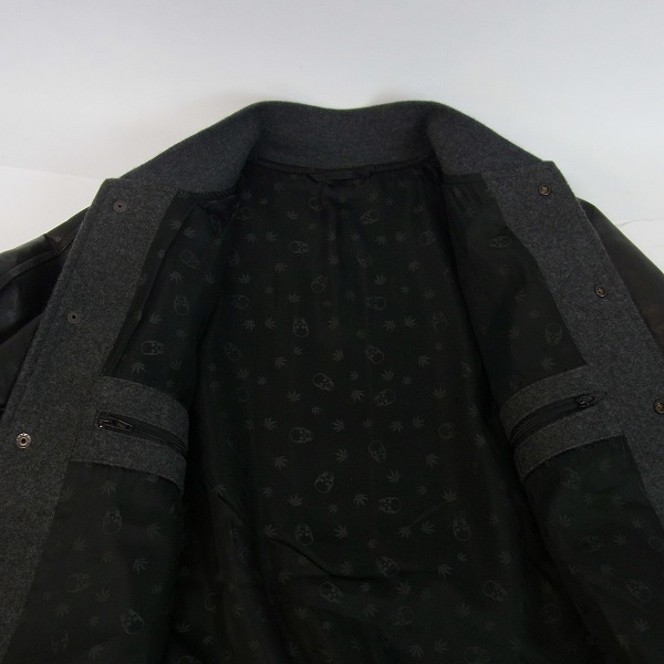 実際に弊社で買取させて頂いたlucien pellat-finet/ルシアンペラフィネ カシミヤ×ホースハイド スタジャン/ブルゾン Sの画像 6枚目