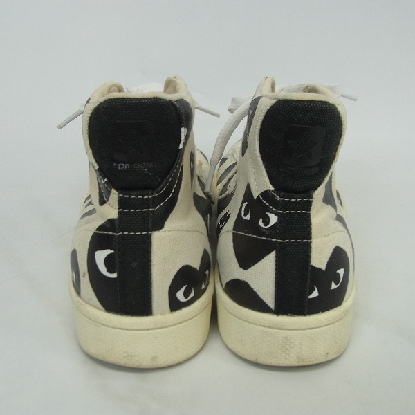 実際に弊社で買取させて頂いたPLAY COMMEdesGARCONS×CONVERSE/プレイ ギャルソン×コンバース コラボスニーカー/ハイカット/28の画像 1枚目