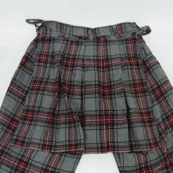 実際に弊社で買取させて頂いた【未使用】kiryuyrik/キリュウキリュウ Needle Punch Check Pleats Bum Flap Pants/ワイドショーツ KP-HP37-104/Sの画像 6枚目