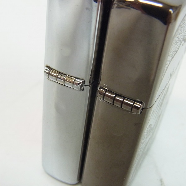 実際に弊社で買取させて頂いたZIPPO/ジッポー HUNTING WORLD/ハンティングワールド 鏡面 ロゴプリント/象プリント 2点セット/98/03年製の画像 3枚目
