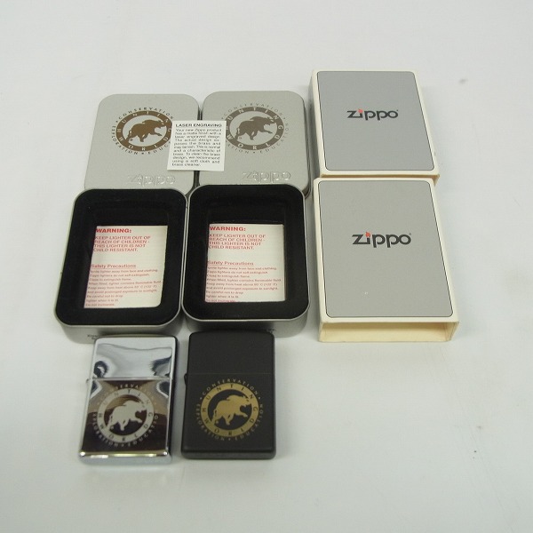 実際に弊社で買取させて頂いたZIPPO/ジッポー HUNTING WORLD/ハンティングワールド マット加工/鏡面仕上げ 2000年製 2点セットの画像 4枚目