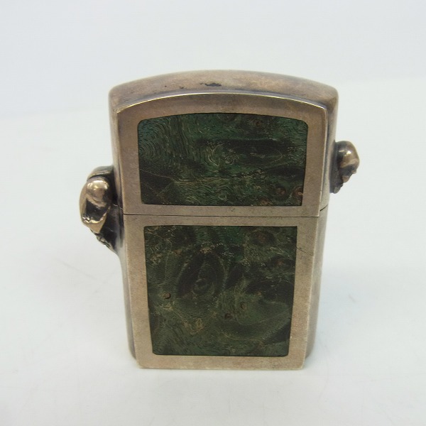 実際に弊社で買取させて頂いたSTANLEY GUESS/スタンリーゲス ラージウッドインレイドZIPPO スカルヒンジ