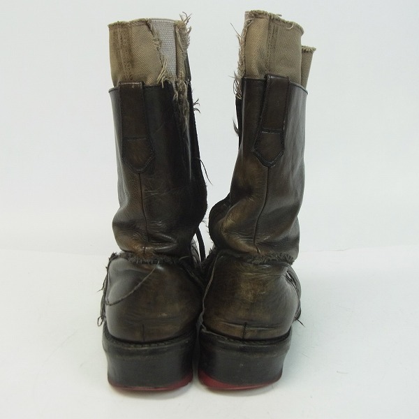 実際に弊社で買取させて頂いたHIROMU TAKAHARA/ヒロムタカハラ レースアップレイヤードレザーブーツ/41の画像 1枚目