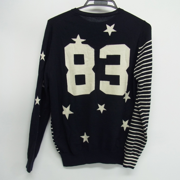 実際に弊社で買取させて頂いたuniform experiment/ユニフォームエクスペリメント NUMBERING STAR PANEL BORDER CREW NECK KNIT/2の画像 1枚目