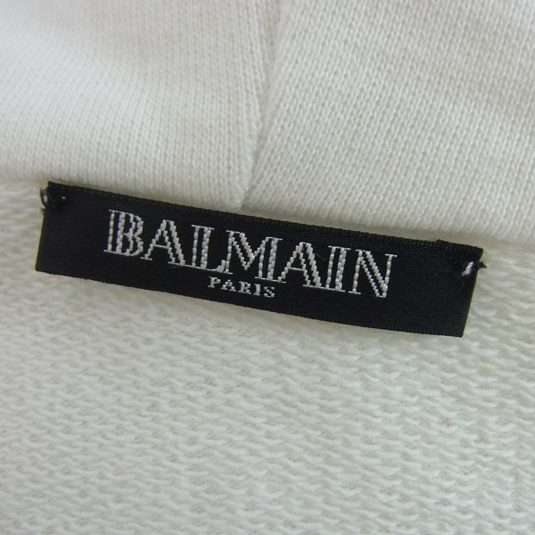 実際に弊社で買取させて頂いたBALMAIN/バルマン サイドジップ/ボーダー スウェットパーカー S4HJ643I203/Sの画像 2枚目