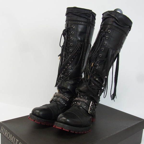 実際に弊社で買取させて頂いたHIROMU TAKAHARA/ヒロムタカハラ フリンジロングブーツ ブラック/41