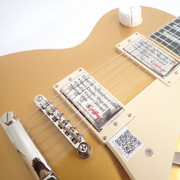 実際に弊社で買取させて頂いた★【新品同様】Epiphone/エピフォン ENS-MGCH1 Les Paul Standard Metallic Gold エレキギターの画像 5枚目