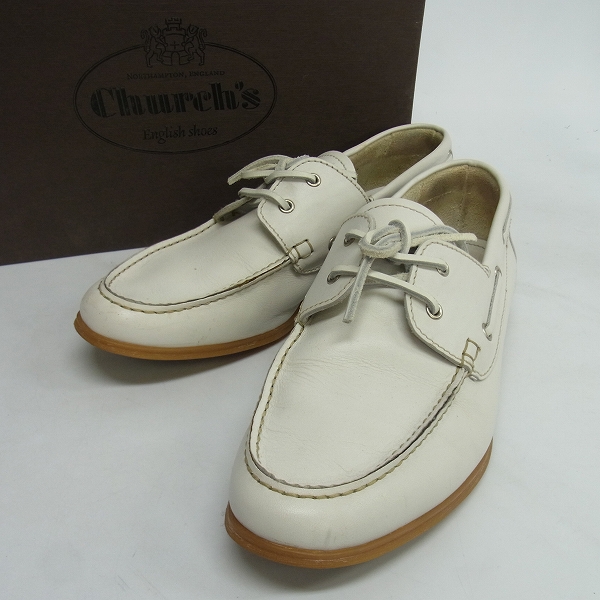 実際に弊社で買取させて頂いたChurch's/チャーチ レザーデッキシューズ/PETER ホワイト/7.5