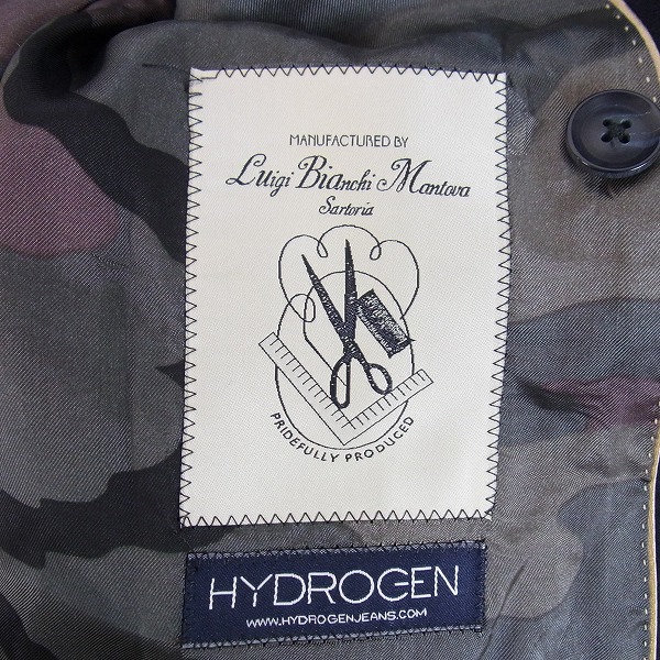 実際に弊社で買取させて頂いたHYDROGEN/ハイドロゲン×Luigi Bianchi Mantova メルトン ストライプ ダブル テーラードジャケット 46Rの画像 2枚目