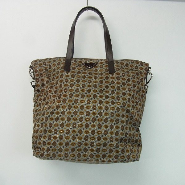 PRADA プラダ TESSUTO STAMPAT 2WAY ハンドバッグ プラダ ショルダーバッグ レディース TESSUTO IMPUNTURATO ブラック