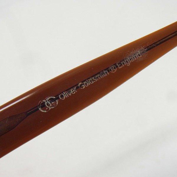 実際に弊社で買取させて頂いたOLIVER GOLDSMITH/オリバーゴールドスミス KOLUS 度入り眼鏡/メガネフレーム クリア/茶 の画像 4枚目